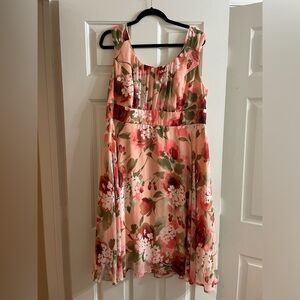 Floral chiffon dress.